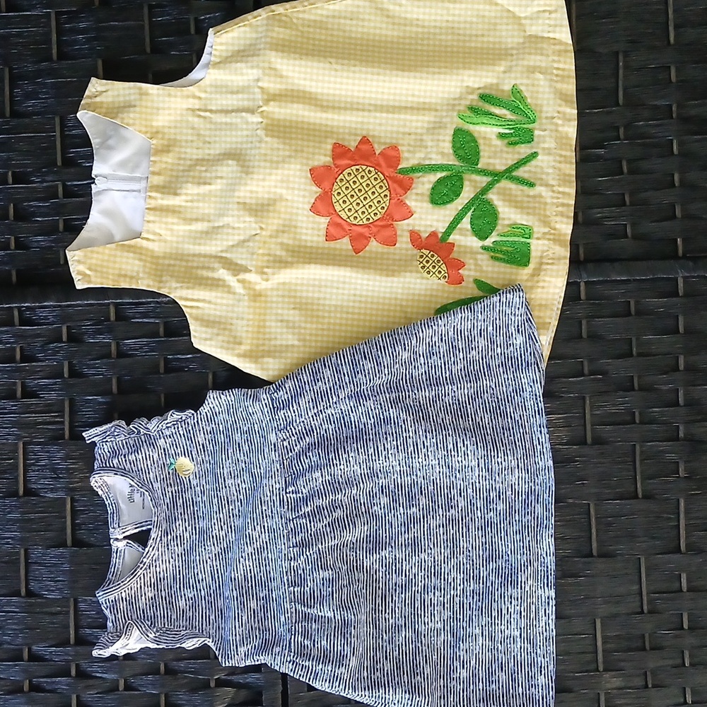 Sophie Rose Yellow Gingham Little Me Blue/White Girls Sun Dresses SZ 18 Mo